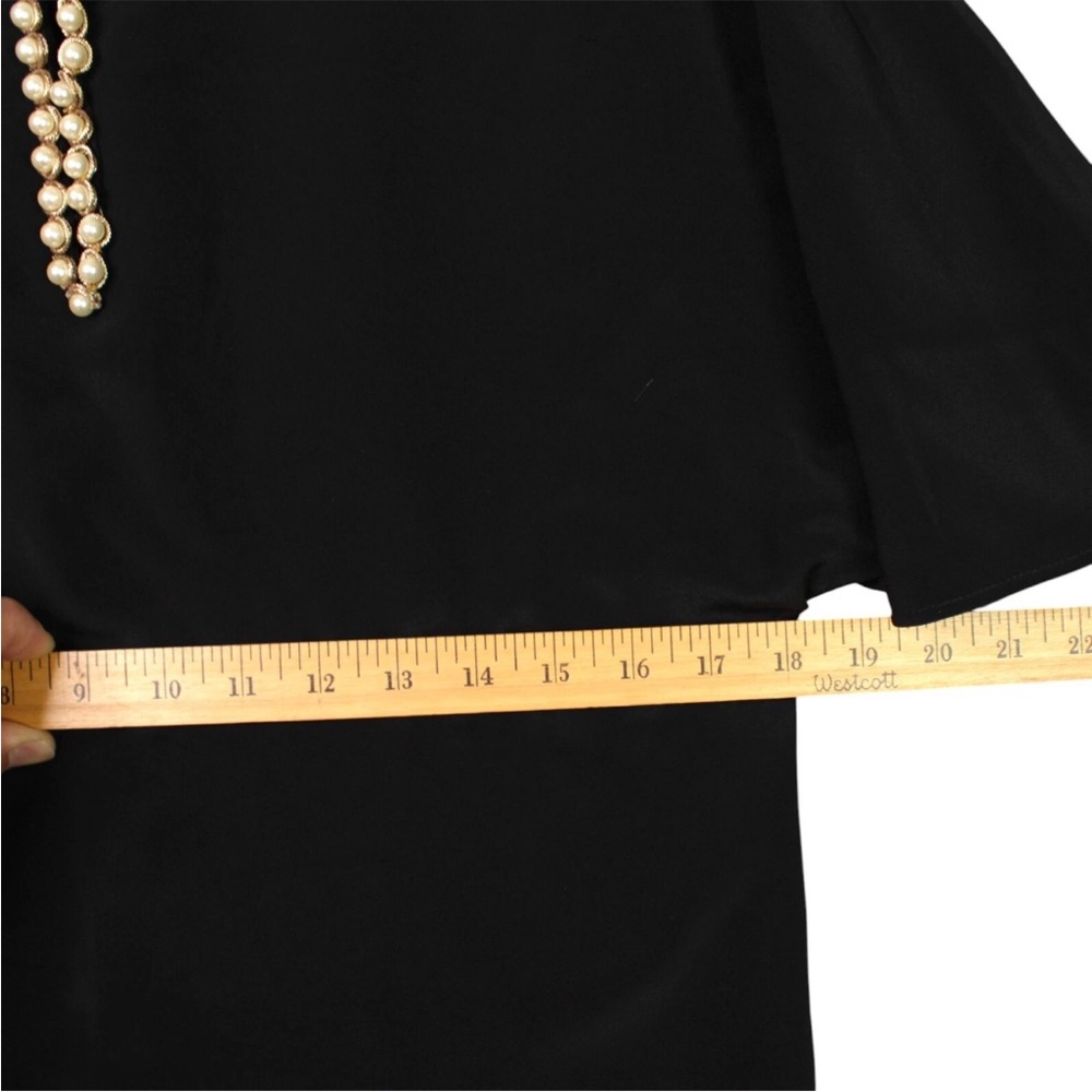 Alexander McQueen Pearl Trim Batwing Sleeve Black Top Italy Womens US Size S - Picture 7 of 8